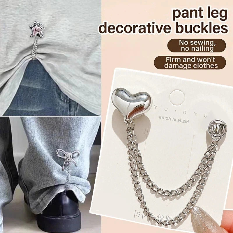2-Pack Magnetic Clothing Clips with Chain | Metal Jean Button Fix Magnetic Clothing Clips Axl