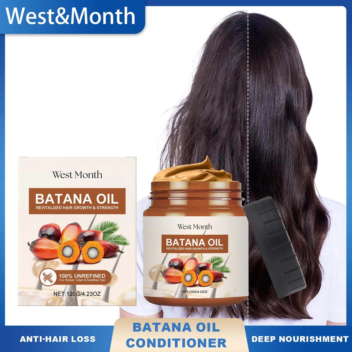 West Month Batana Oil Conditioner – Moisturizing Hair Care 120g Hair Conditioner Axl