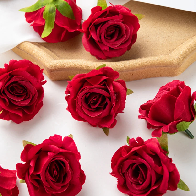 Silk Artificial Rose Heads 5/10 Pcs – Wedding & Home Decor Artificial Silk Flowers Axl