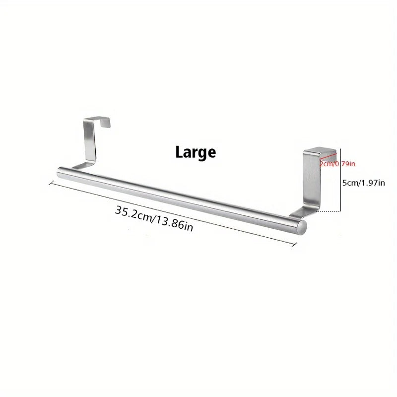 No-Drill Cabinet Door Towel Rack – Zinc Alloy Kitchen Organizer Cabinet Towel Rack Axl L