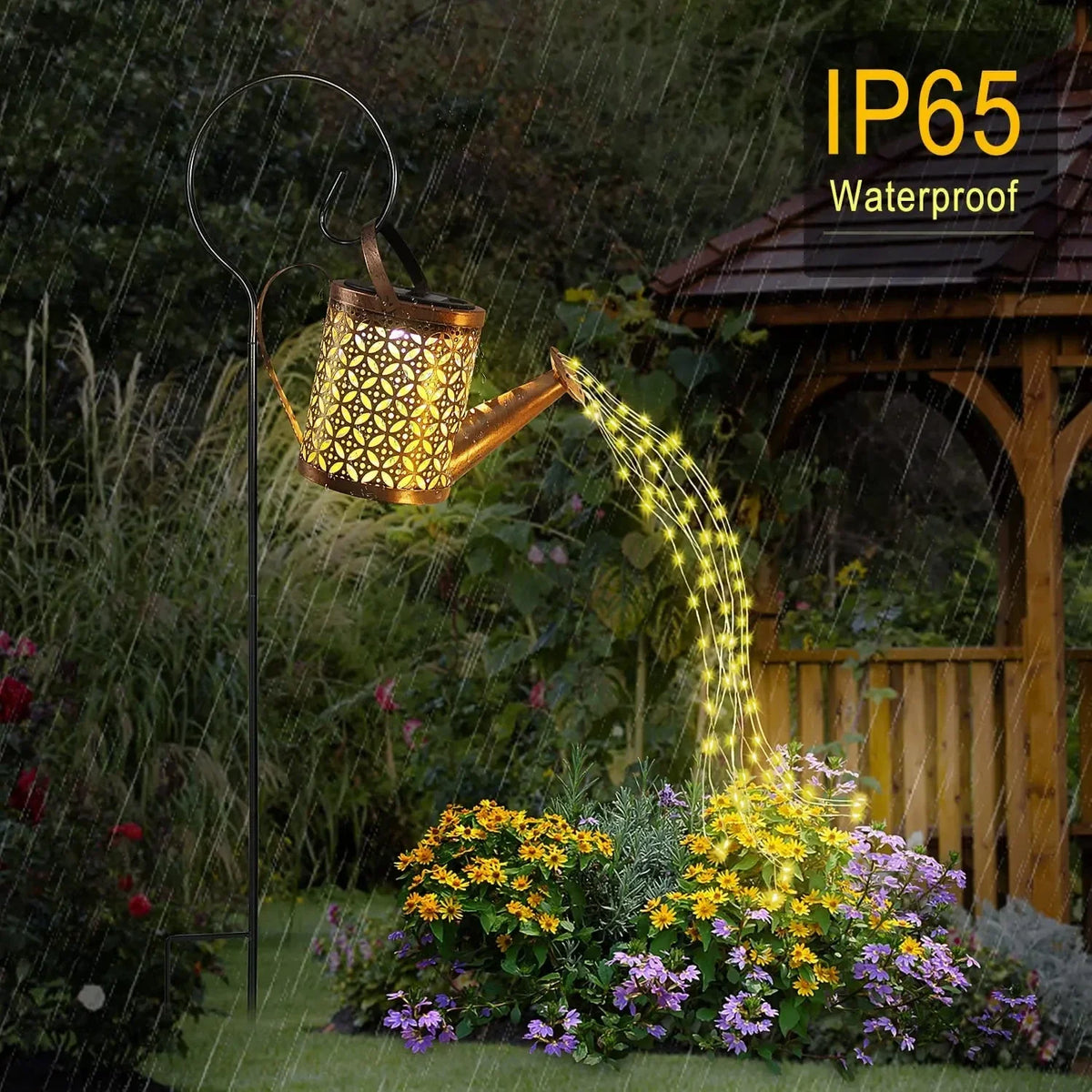 Solar Fairy Watering Can Light – Vintage Metal Garden Decor Solar Garden Light Axl