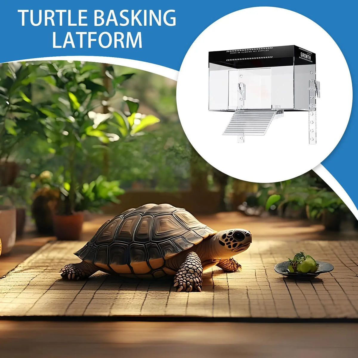 Turtle Tank Basking Dock with Anti-Slip Ramp | Reptile Habitat Reptile Basking Dock Axl