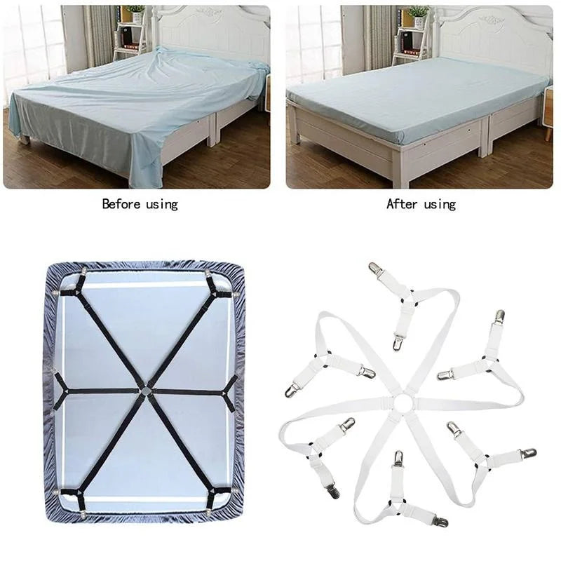 12-Clip Adjustable Elastic Bed Sheet Holder & Mattress Fasteners Bed Sheet Fasteners Axl