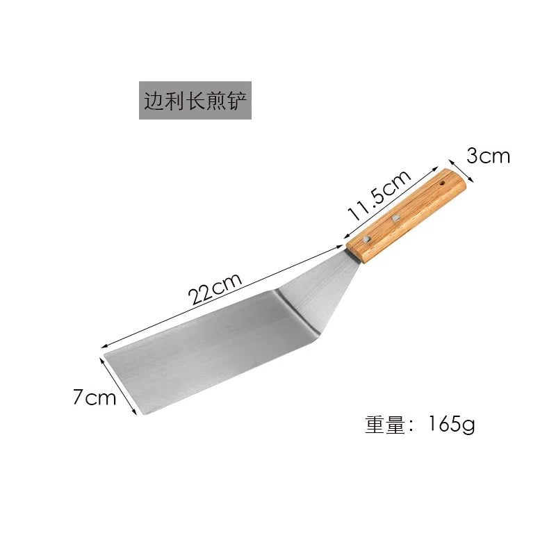 Wooden Handle Stainless Steel Spatula – BBQ Turner & Shovel Kitchen Spatula Turner Axl M2904