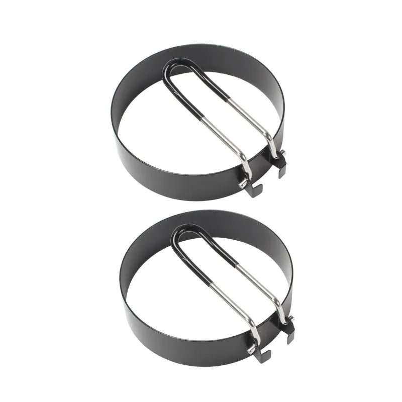 Stainless Steel Egg Ring & Pancake Mold with Silicone Handle Egg Ring Mold Axl 2pcs 9cm black