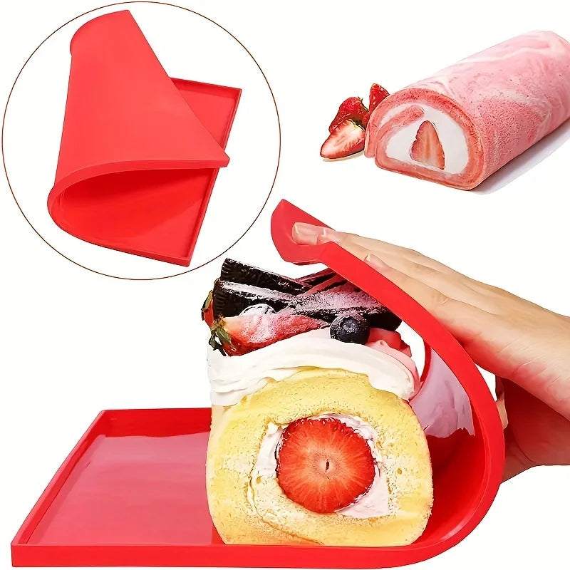 Reusable Silicone Baking Mat – Non-Stick Pastry Rolling Mat Silicone Baking Mat Axl red 1pc