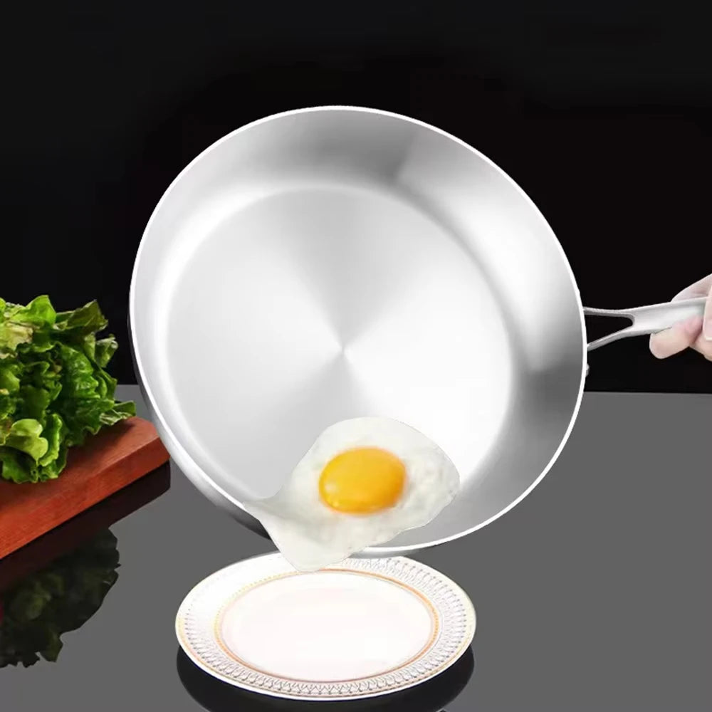 KEMORELA 316 Stainless Steel Wok Frying Pan | Gas & Induction Stainless Steel Wok Axl