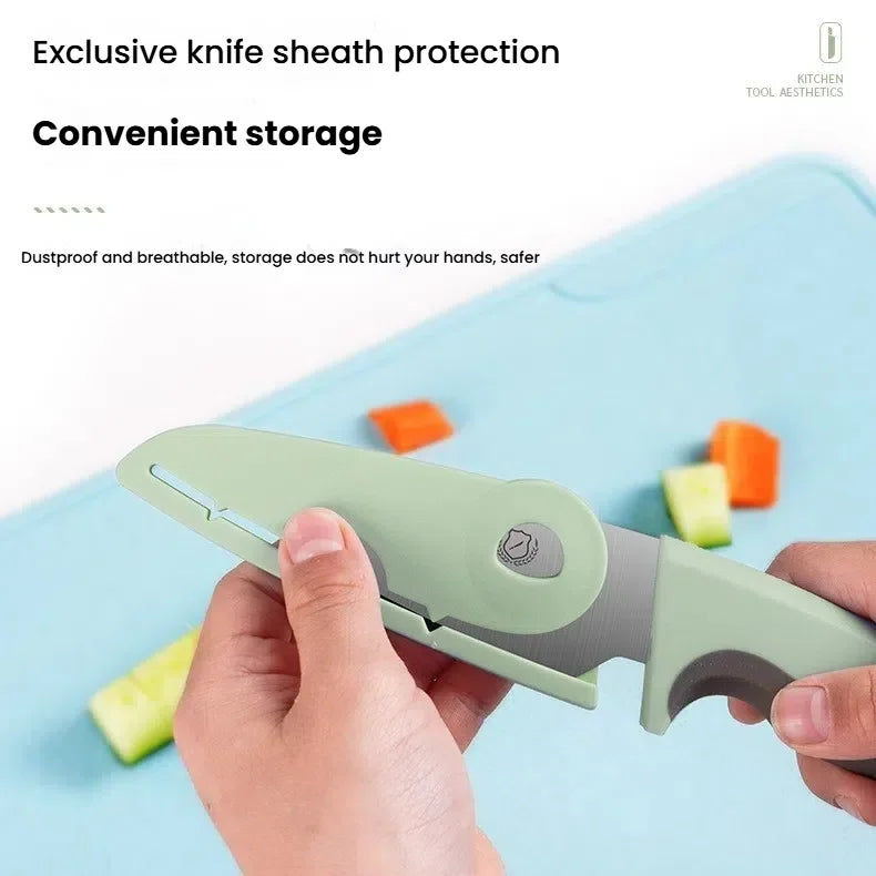 Kids' Safety Kitchen Knife – Toddler Fruit & Veggie Cutter Kids Safety Knife Axl