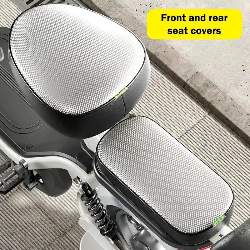 PU Leather E-Bike Seat Cover – Waterproof All-Season Universal Fit Bike Seat Cover Axl Set Silver