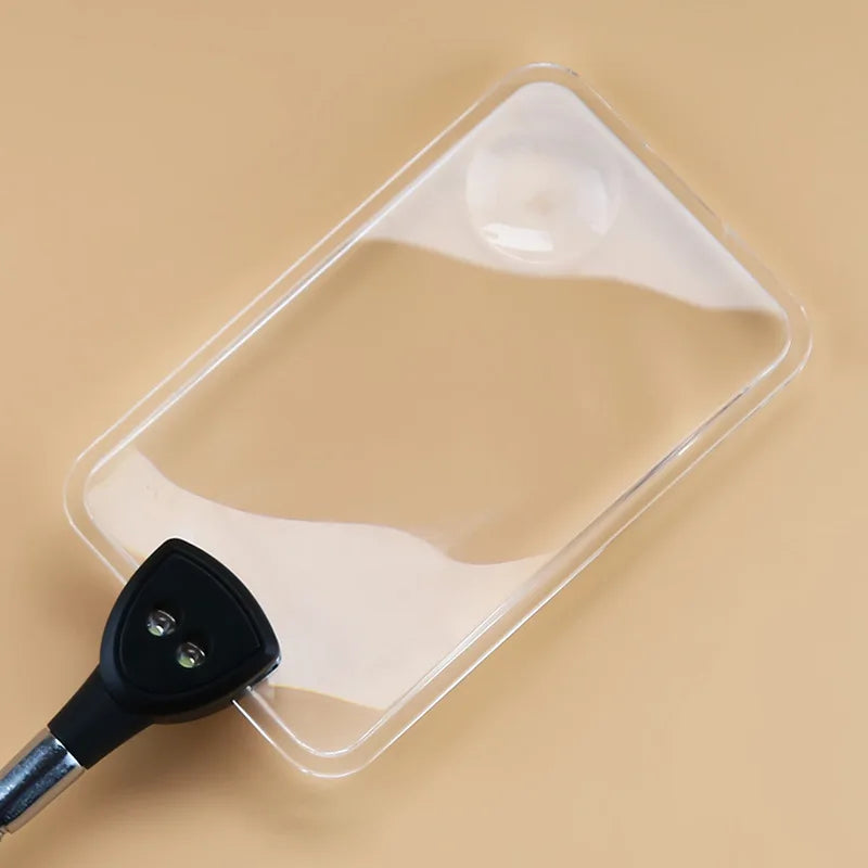 Rectangular LED Magnifying Glass with Desk Clip | Reading Aid LED Desk Magnifier Axl