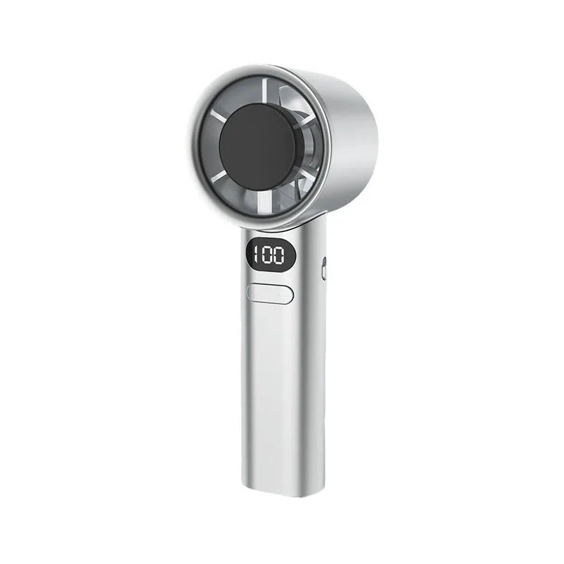 Mini Bladeless Handheld Fan – 120 Speeds, USB Rechargeable Handheld Personal Fan Axl White