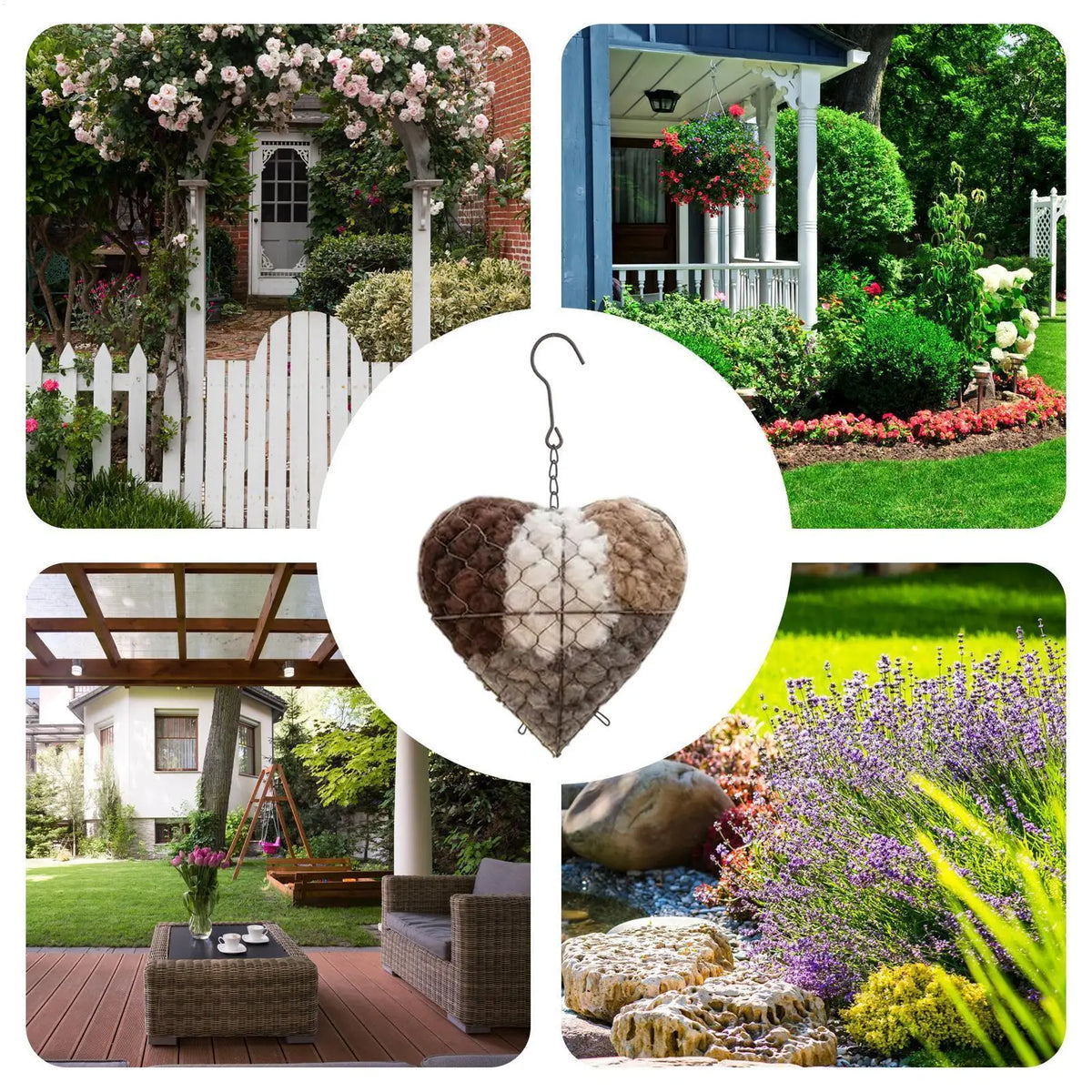 Handmade Cotton Bird Nest Box – Refillable Heart-Shape Hangable Bird Nesting Box Axl