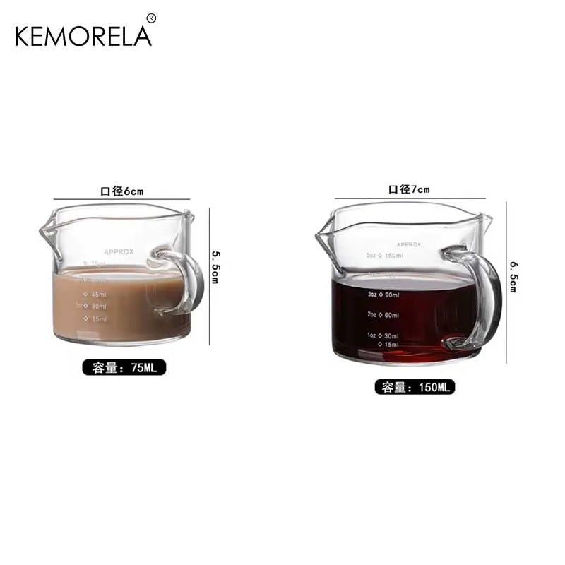 Glass Measuring Cup with Handle – 75ml & 150ml Espresso Cup Glass Measuring Cup Axl