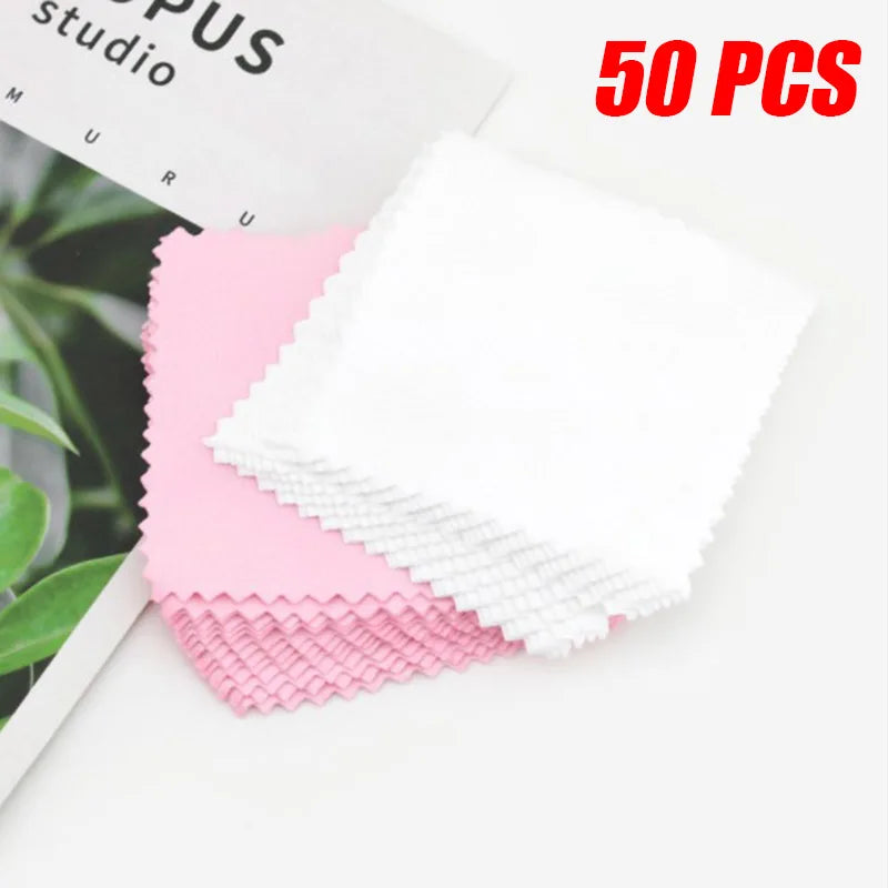 50 PCS Silver Polishing Cloth – Jewelry Cleaning Anti-Tarnish Jewelry Polishing Cloth Axl