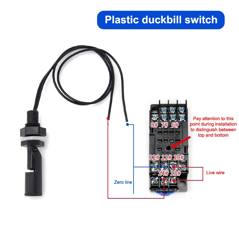 PP Plastic Ball Float Switch – 12V–110V Water Level Sensor Water Level Sensor Axl