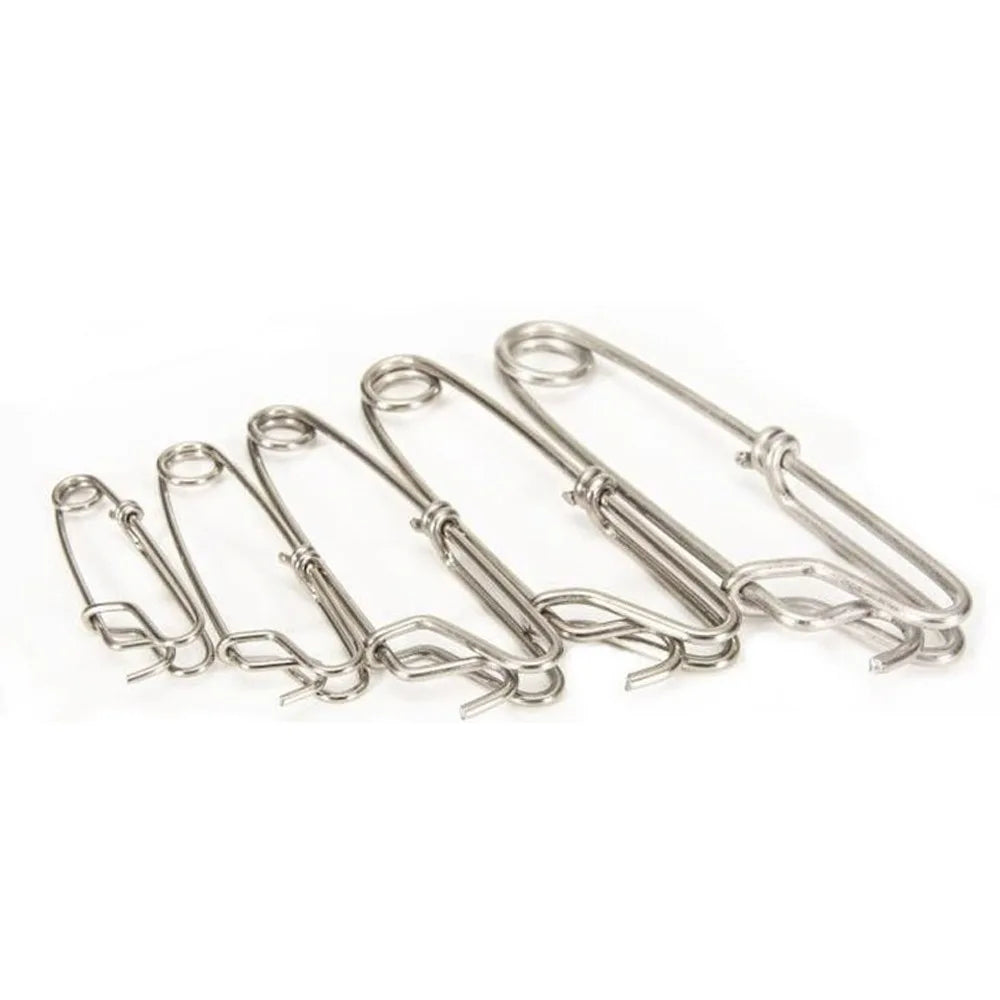 10 Pcs Stainless Steel Longline Fishing Clips & Snap Swivels Fishing Snap Clips Axl 2.0-80mm