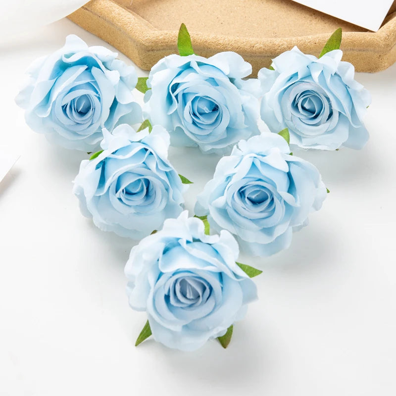 Silk Artificial Rose Heads 5/10 Pcs – Wedding & Home Decor Artificial Silk Flowers Axl color 10 5pcs