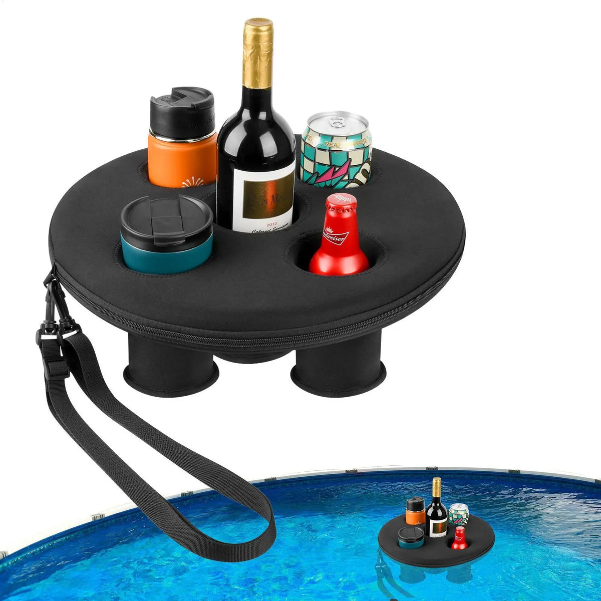 Floating Pool Cup Holder – 5-Hole Drink Float Tray Pool Drink Float Axl