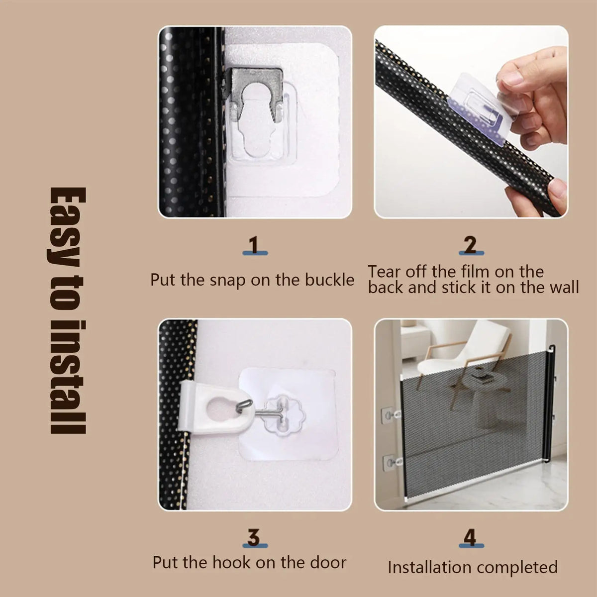 Retractable Pet Gate – Cat & Dog Safety Barrier | No-Drill Retractable Pet Gate Axl