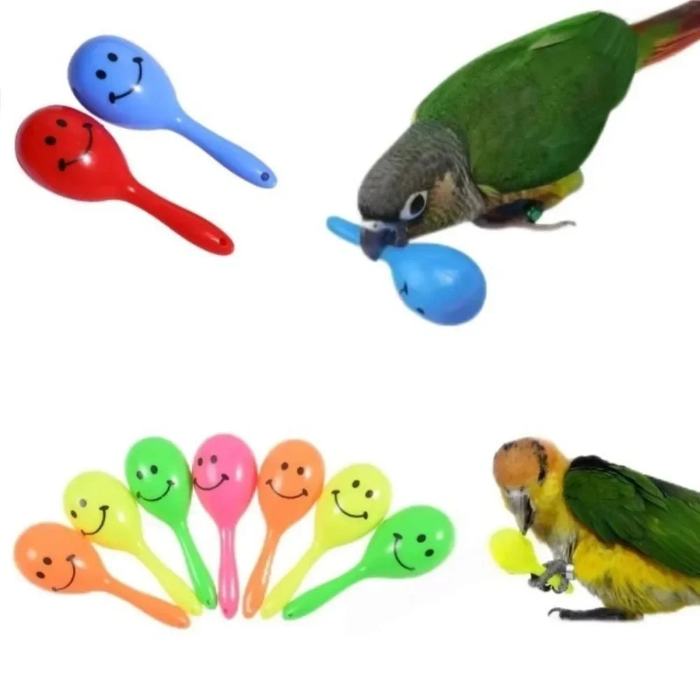 Mini Parrot Rattle Sand Hammer Toy – 5 Pack Bird Training Bird Rattle Toy Axl