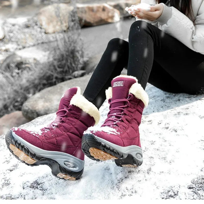 Women's Waterproof Platform Snow Boots – Warm Fur Ankle Boot Women's Snow Boots Axl