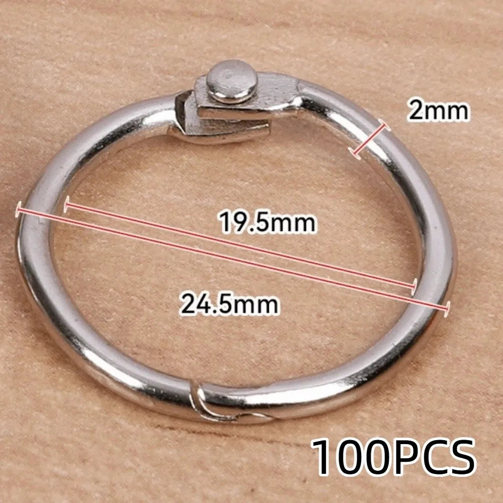 Metal Binder Rings 50/100 Pcs – Assorted Sizes Split Rings Binder Rings Axl 2.0 100pcs