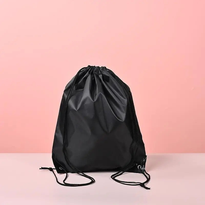 Nylon Oxford Drawstring Gym Backpack – Dual Shoulder Organizer Gym Drawstring Backpack Axl Black