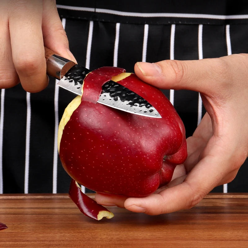 Stainless Steel Paring Knife Set – Hammer Textured Blade Kitchen Knife Set Axl