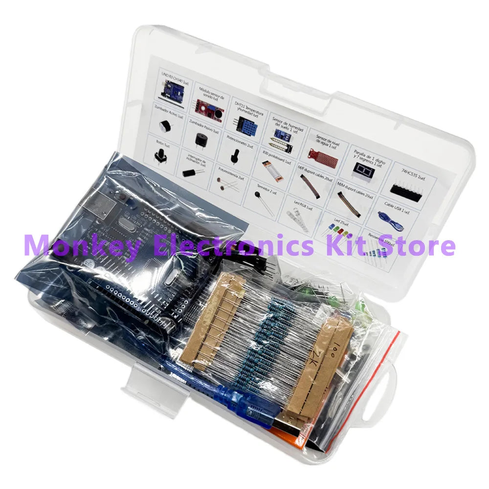 Arduino R3 Starter Kit – 830 Breadboard, LEDs & Resistors Electronics Starter Kit Axl