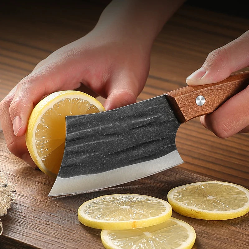 SHENJIU Stainless Steel Cleaver Knife – Wooden Handle Chef Knife Kitchen Cleaver Knife Axl
