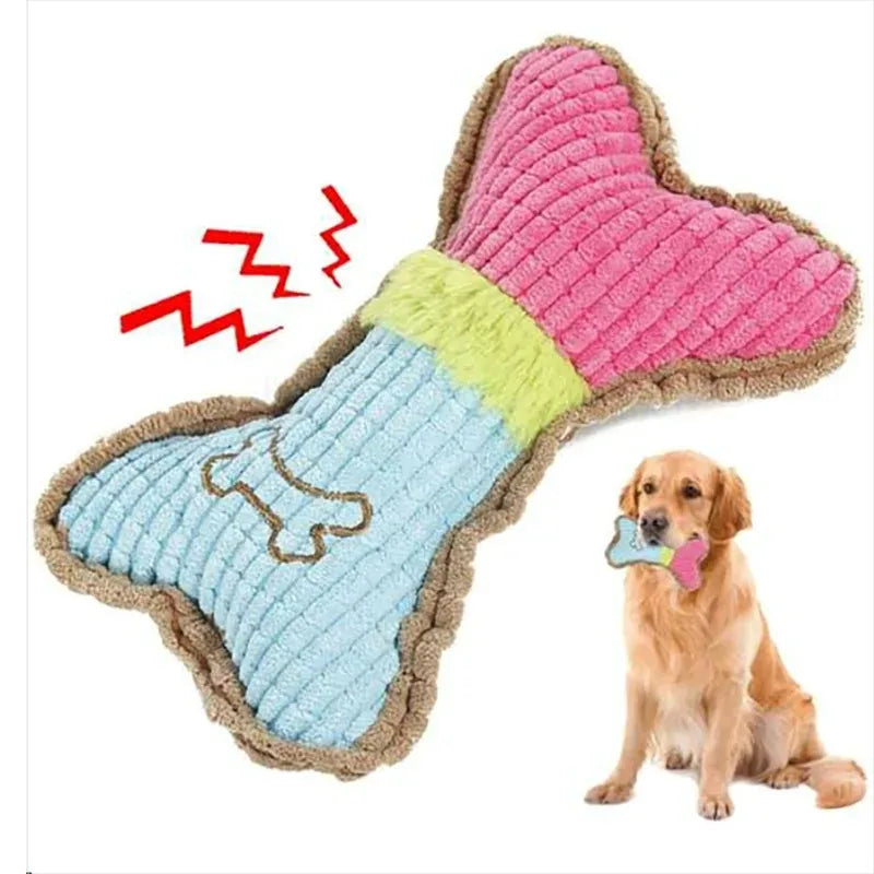 Squeaky Plush Bone Dog Chew Toy – Small & Medium Breeds Dog Chew Toy Axl
