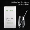 100/300 Pcs Individually Wrapped PP Jumbo Drinking Straws Drinking Straws Axl straight pipe 300pcs