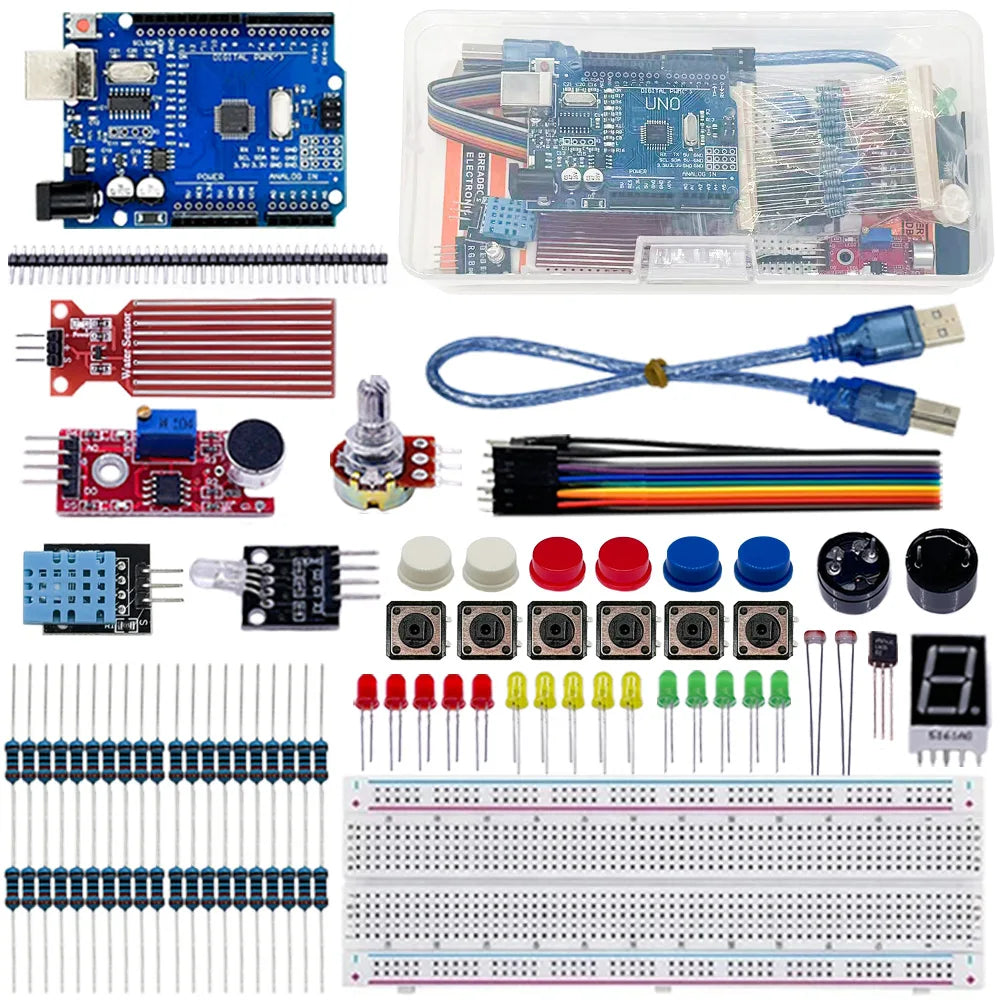 Arduino Uno R3 Starter Kit – Sensors, Breadboard & LED Electronics Learning Kit Axl Maker Kit