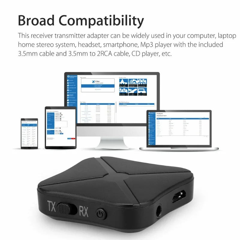 2-in-1 Bluetooth 5.0 Audio Transmitter Receiver – 3.5mm AptX Bluetooth Audio Adapter Axl