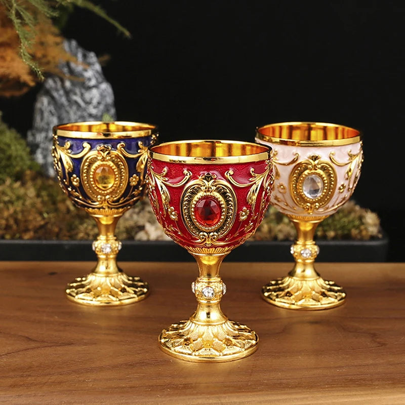 Embossed Metal Chalice Goblet – Vintage Wine & Bar Cup Metal Chalice Goblet Axl