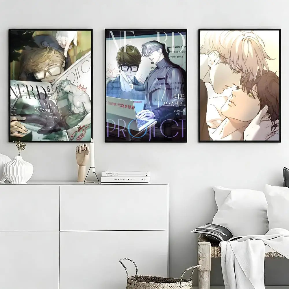 Webtoon BL Art Poster – Self-Adhesive Waterproof Wall Sticker Wall Art Poster Axl
