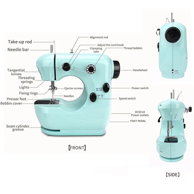 Portable Mini Electric Sewing Machine for Beginners – DIY Mini Sewing Machine Axl