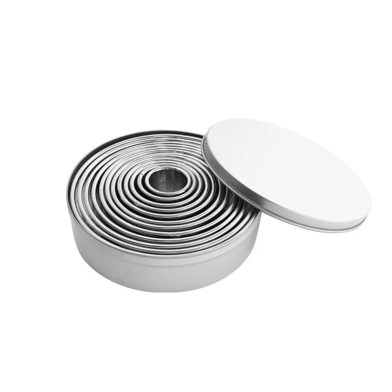 Round Cookie Cutter Set 11/12pc – Dough & Dumpling Molds Cookie Cutter Set Axl 11pcs metal box
