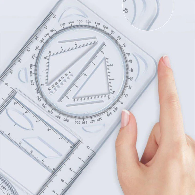 360° Multifunctional Geometric Drawing Ruler – Student Math Tool Geometric Drawing Ruler Axl