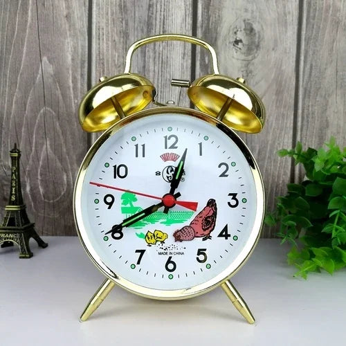 Vintage Gold Mechanical Alarm Clock – Chick Pecking Décor Mechanical Alarm Clock Axl 11.5X17CM 3