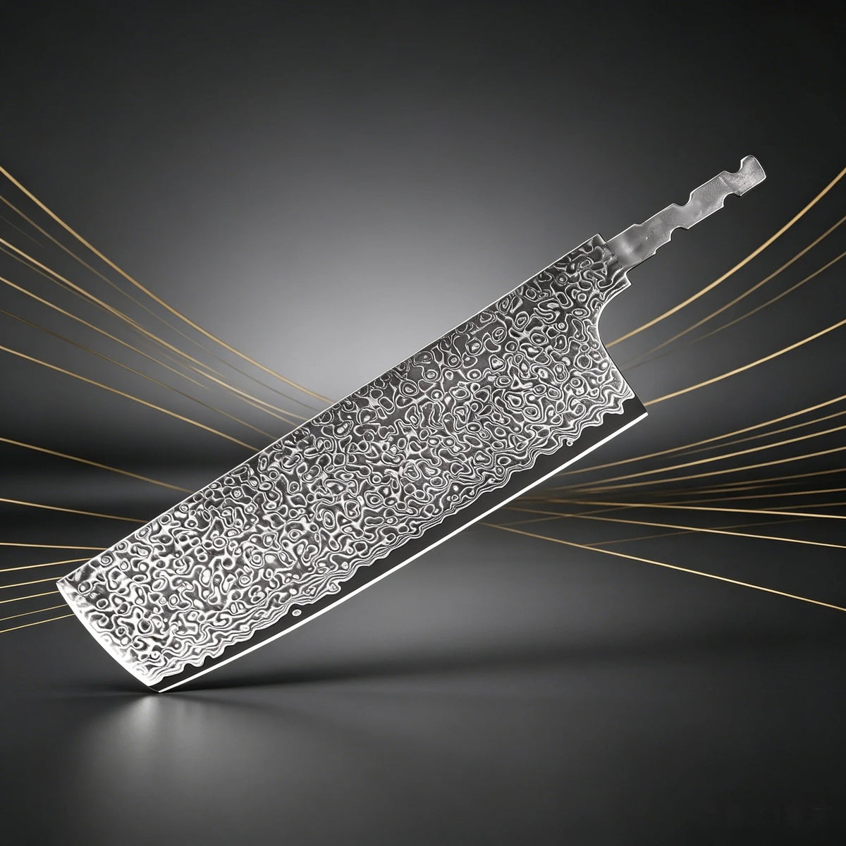 Damascus Steel Knife Blank – Forged DIY Chef Blade No Handle Damascus Knife Blank Axl Nakiri Blade
