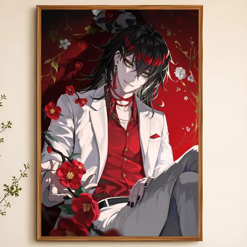 Vtuber VoxAkuma Waterproof PVC Peel & Stick HD Wall Poster Wall Art Poster Axl White01 60X90cmNoframe