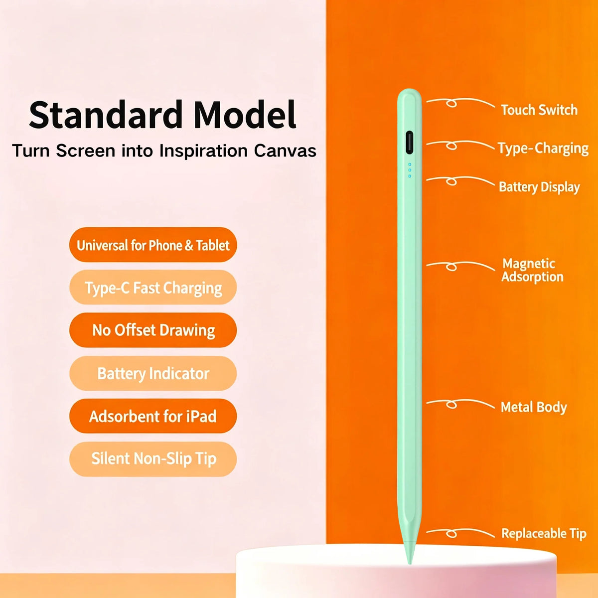 Universal Active Stylus Pen for iPad, Android, Xiaomi & Huawei Active Stylus Pen Axl Zp3-Green