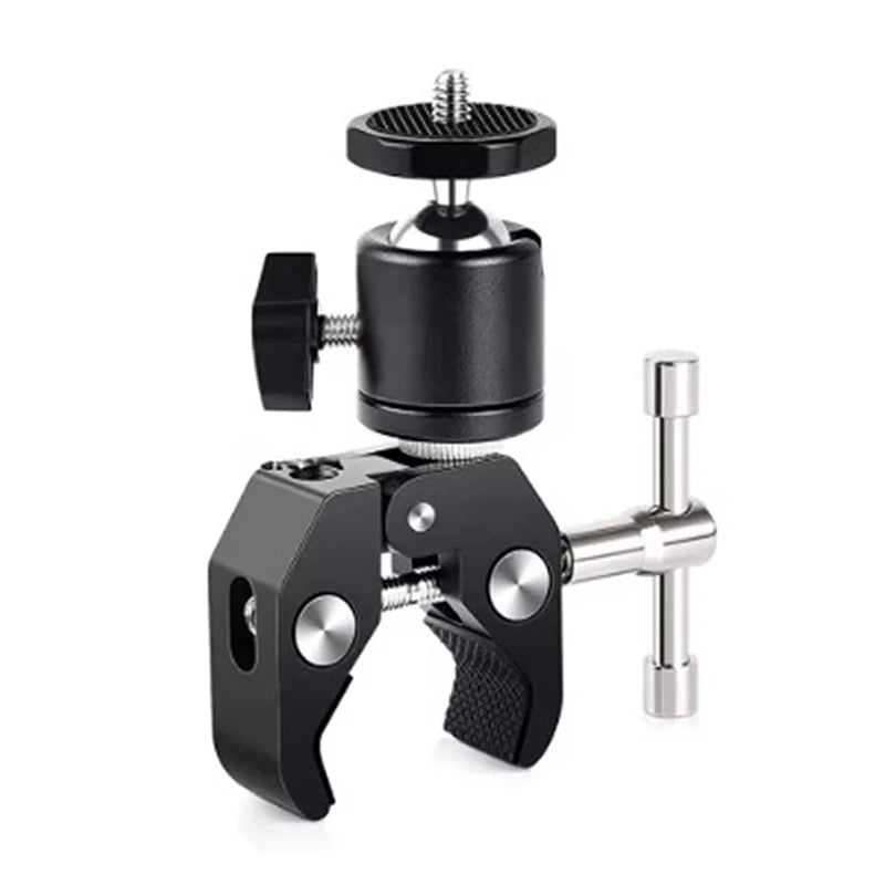 CNC Metal Super Clamp & 360° Mini Ball Head Camera Mount Camera Clamp Mount Axl Clip and holder No plug