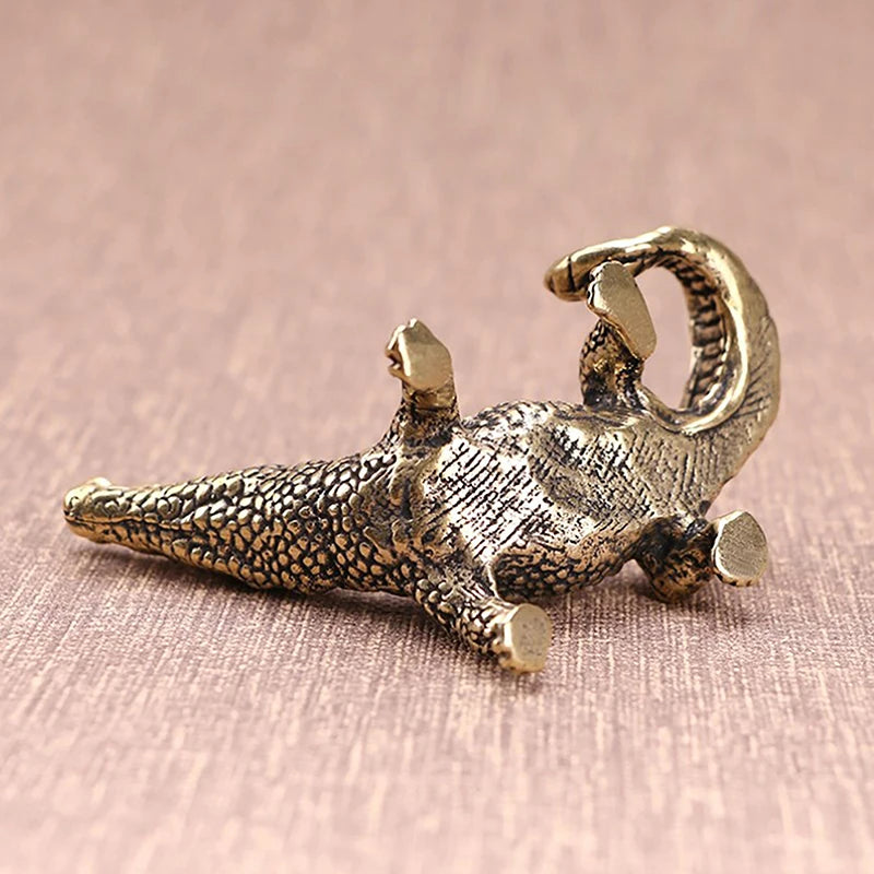Antique Bronze Crocodile Brass Miniature Figurine | Alligator Statue Miniature Figurine Axl
