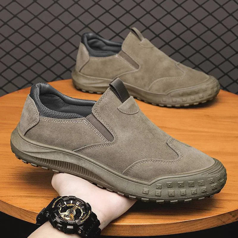 YBQJOO Retro Lightweight Slip-On Casual Shoes | Anti-Slip Casual Slip-On Shoes Axl Brown 42