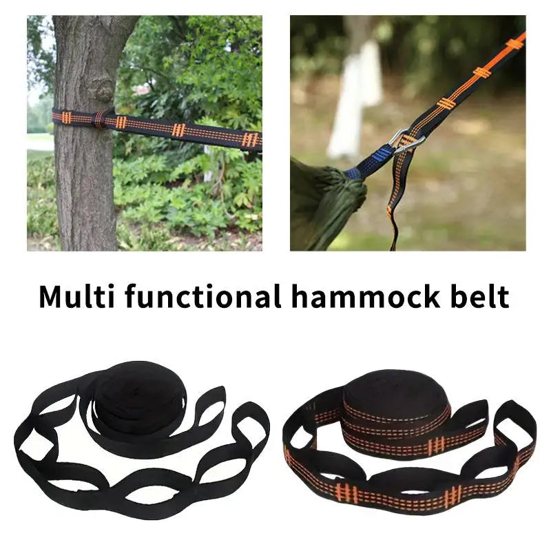 2-Pack Reinforced Hammock Tree Straps – 5-Ring Polyester, 2m Hammock Tree Straps Axl