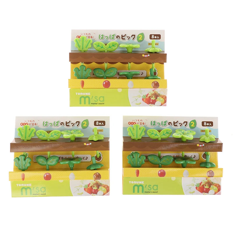 8-Piece Mini Leaf Fruit Forks – Kids Cake & Snack Picks Mini Food Picks Axl