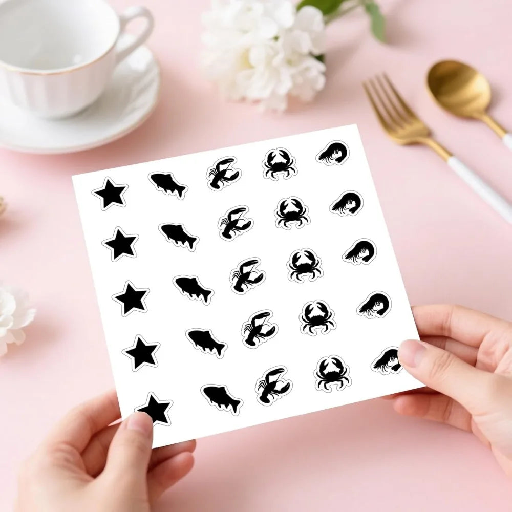 Self-Adhesive Menu Label Stickers Mixed Shapes 500pcs Set Label Stickers Axl