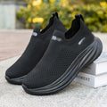 Men's Slip-On Platform Mesh Walking Shoes – Lightweight Men's Casual Shoes Axl black 39